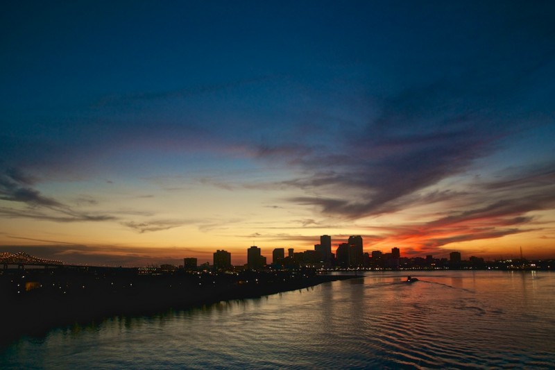 One of my best photographic opportunities. Sunset over New Orleans from a cruise ship in the Mississippi.